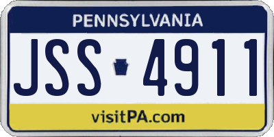 PA license plate JSS4911