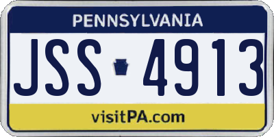 PA license plate JSS4913
