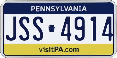 PA license plate JSS4914