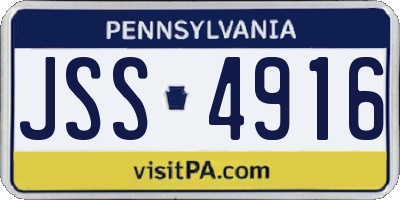 PA license plate JSS4916