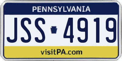 PA license plate JSS4919