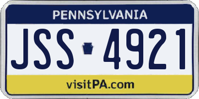 PA license plate JSS4921
