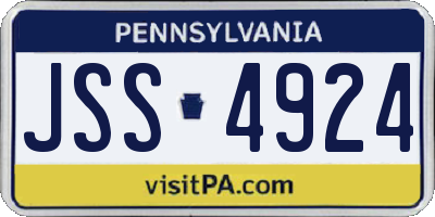 PA license plate JSS4924