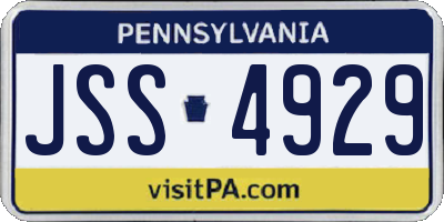 PA license plate JSS4929