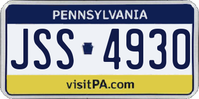PA license plate JSS4930