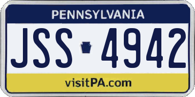 PA license plate JSS4942