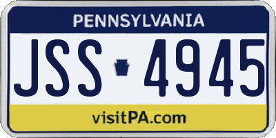 PA license plate JSS4945