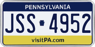PA license plate JSS4952