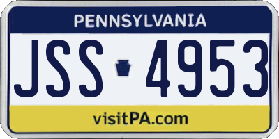 PA license plate JSS4953