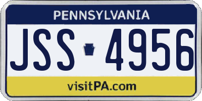 PA license plate JSS4956