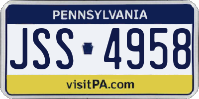PA license plate JSS4958