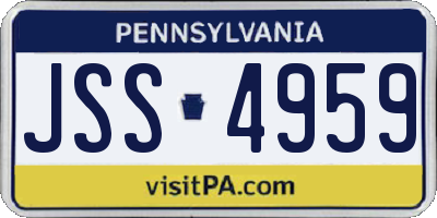 PA license plate JSS4959