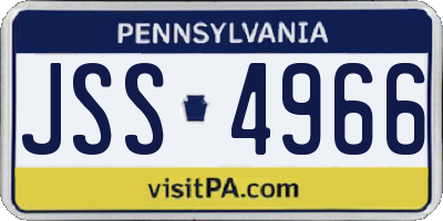 PA license plate JSS4966