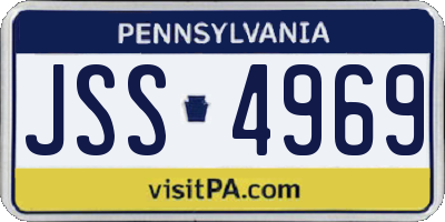 PA license plate JSS4969