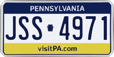 PA license plate JSS4971