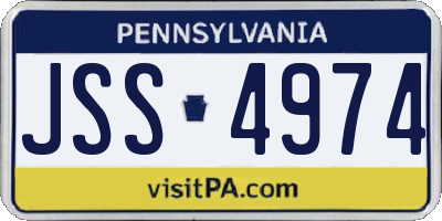 PA license plate JSS4974