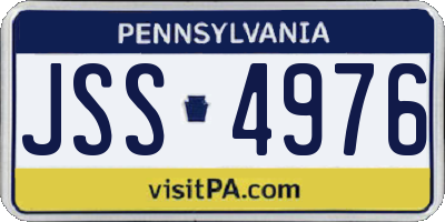 PA license plate JSS4976