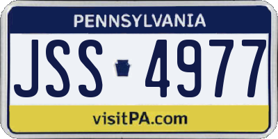 PA license plate JSS4977