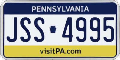 PA license plate JSS4995