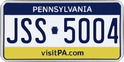 PA license plate JSS5004