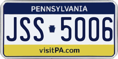 PA license plate JSS5006