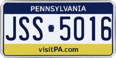 PA license plate JSS5016