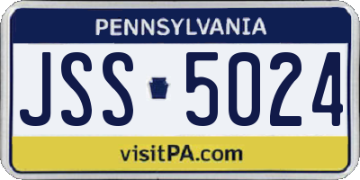 PA license plate JSS5024