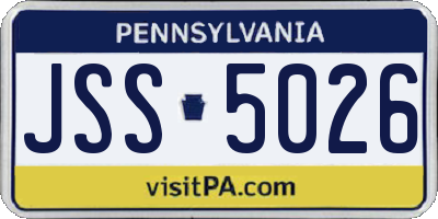 PA license plate JSS5026