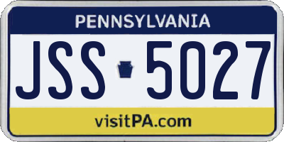 PA license plate JSS5027