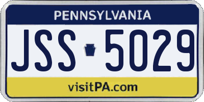 PA license plate JSS5029
