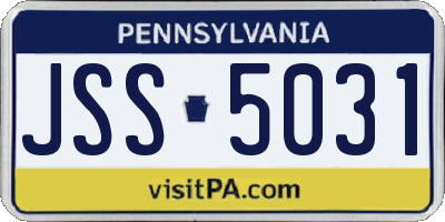 PA license plate JSS5031
