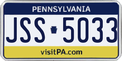 PA license plate JSS5033