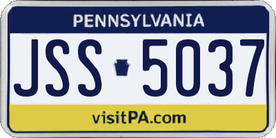 PA license plate JSS5037