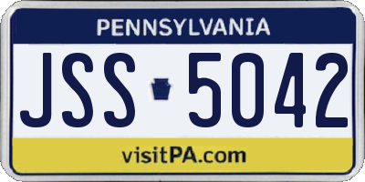 PA license plate JSS5042