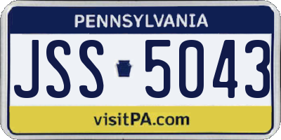 PA license plate JSS5043
