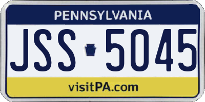 PA license plate JSS5045