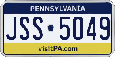 PA license plate JSS5049