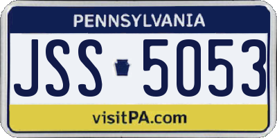 PA license plate JSS5053