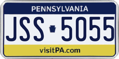 PA license plate JSS5055
