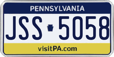 PA license plate JSS5058