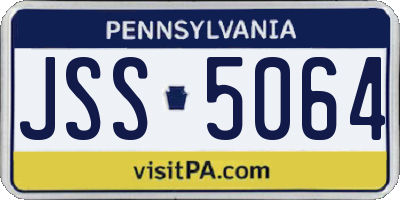 PA license plate JSS5064