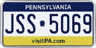 PA license plate JSS5069