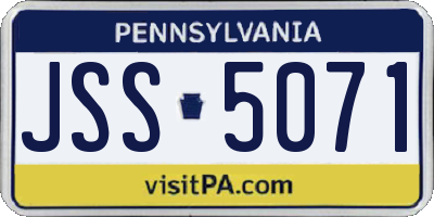PA license plate JSS5071