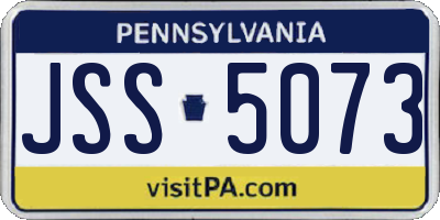 PA license plate JSS5073