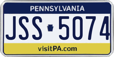 PA license plate JSS5074