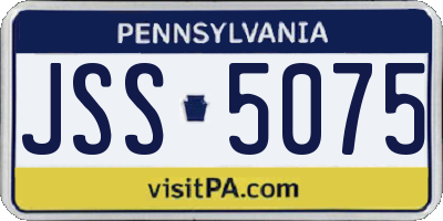 PA license plate JSS5075