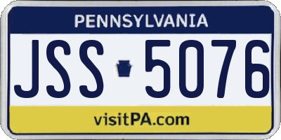 PA license plate JSS5076