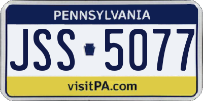 PA license plate JSS5077