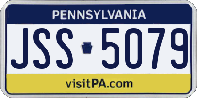 PA license plate JSS5079