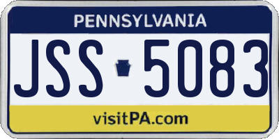 PA license plate JSS5083